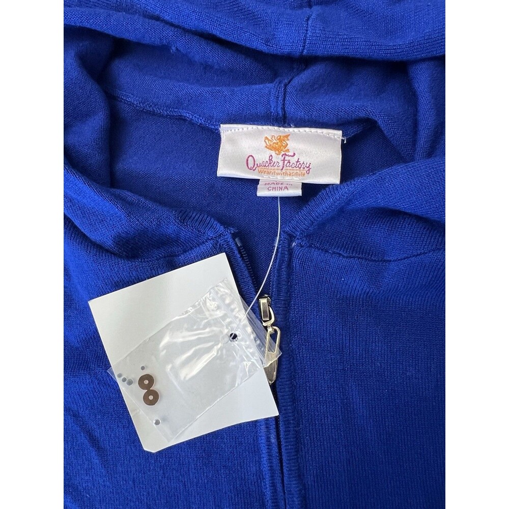 NWT QUACKER FACTORY ZIP UP HOODED KNIT TOP, ZIP FRONT, ANCHOR, 1X, NAUTICAL - Picture 8 of 12